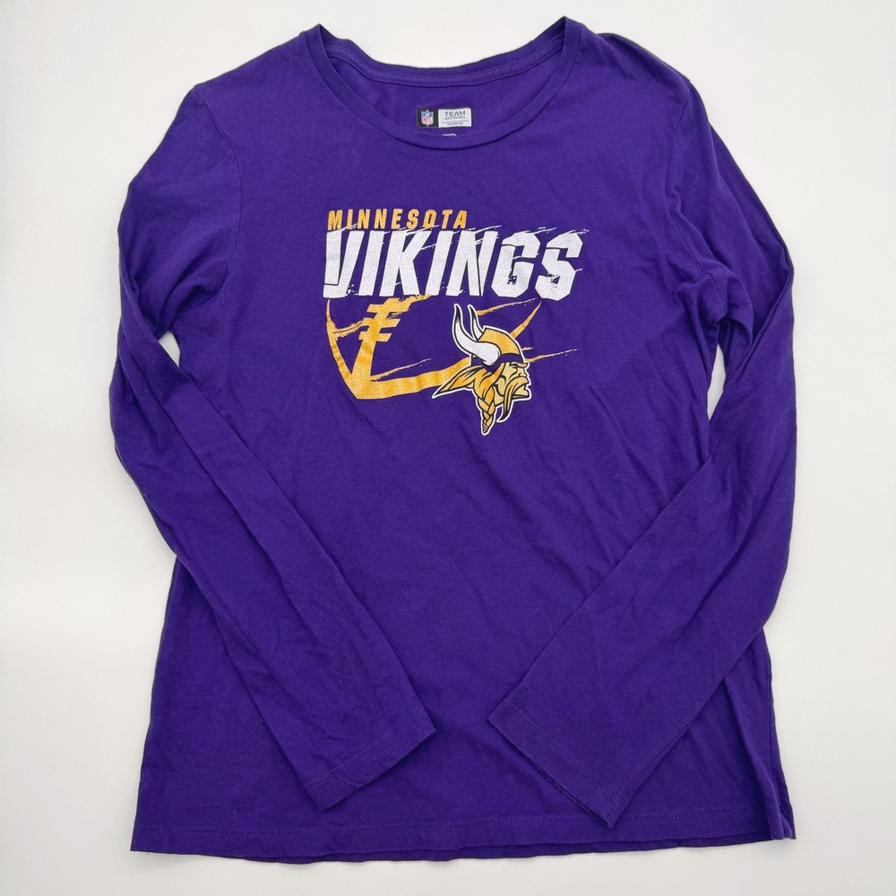 NFL Team Apparel Minnesota Vikings Purple Long Sleeve Graphic Tee Womens Large